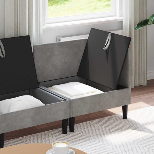  Set namje&amp;scaron;taja za dnevni boravak 4 pcs Svjetlosiva Bar&amp;scaron;un Slike