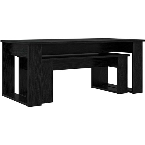  Set stolića za kavu 2 pcs Crni hrast Konstruirano drvo Slike