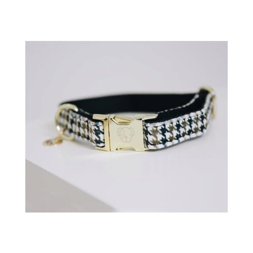 Kentucky Dogwear Pasja ovratnica "Pied-de-Poule" rjava - XS Cene