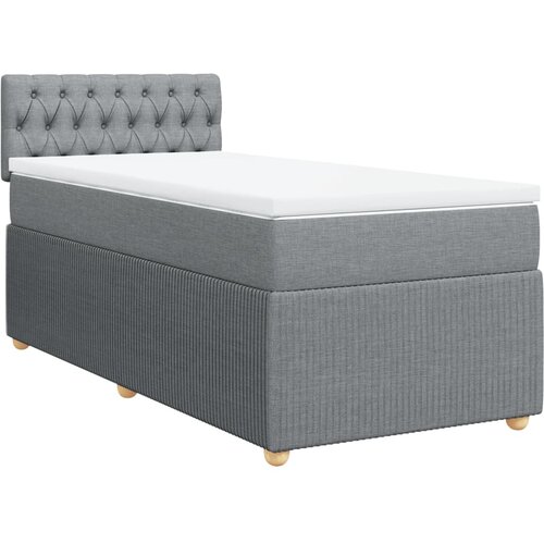 Maison Chic Box spring postelja - Vzmetna postelja z vzmetnico svetlo siv 100x200 cm blago SL17564, (21894883) Cene