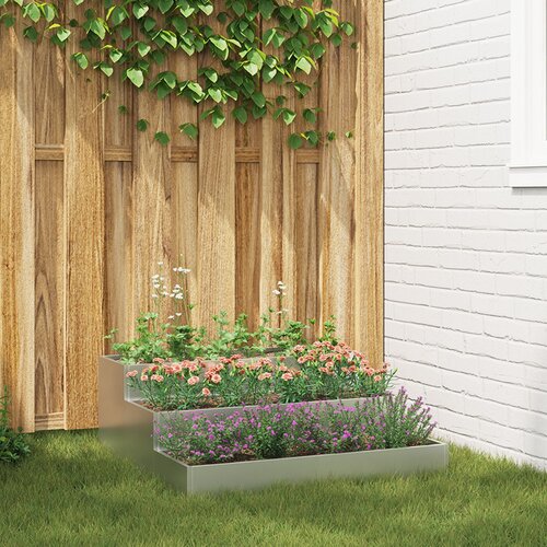vidaXL Vrtlarska sadilica Siva Pocinčani čelik 90 x 90 x 35 cm Sadilice Cijene
