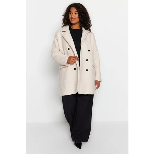 Trendyol Curve Stone Regular Fit Boucle Fabric Coat