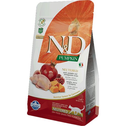 N&d Pumpkin Hrana za sterilisasene mačke, Bundeva i Prepelica - 300 g Cene