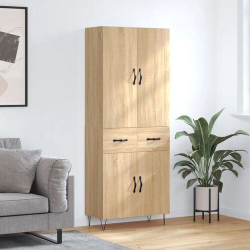  Visoka komoda hrasta sonome 69,5x34x180cm od konstruiranog drva Slike