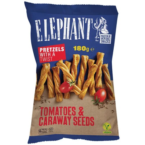 ELEPHANT Grickalica Twist - rajčica i kim 180 g Slike