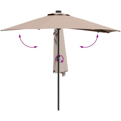 VidaXL Vrtni suncobran Sivo-smeđa 294 x 150 x 223 cm tkanina Slike