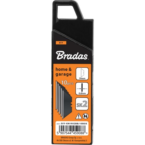 Bradas Trapezoidni noževi DIY-KN1902BB/10BOX, 10 komada, Crni Slike