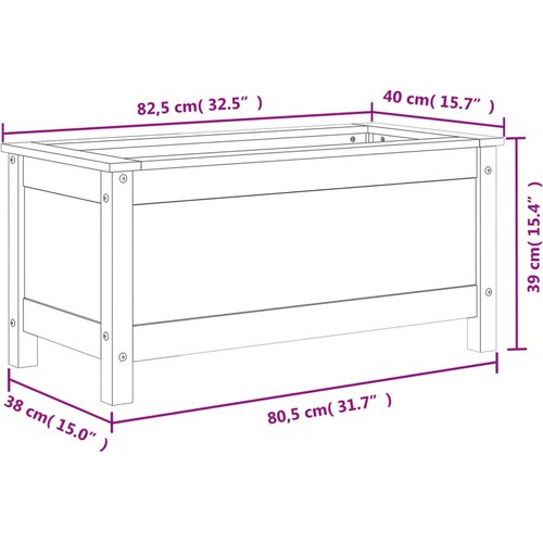  Vrtna sadilica 82,5 x 40 x 39 cm od masivne duglazije Slike