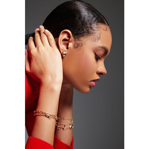 Defacto women's 3-Piece Gold Hoop Earrings Cene