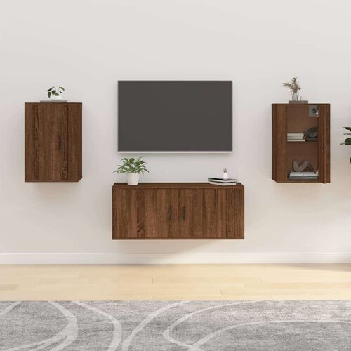 vidaXL Zidni TV ormarići 2 kom boja smeđeg hrasta 40x34,5x60 cm Cene