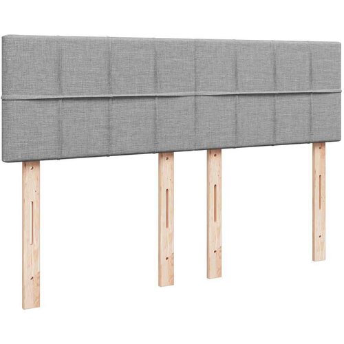 VidaXL okvir kreveta s madraca svijetlosivi 140x200cm tkanine Slike