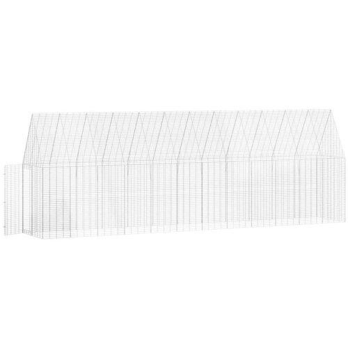  Kavez za piliće 2 pcs Srebrno 600 x 100 x 210 cm Cinkani čelik Slike