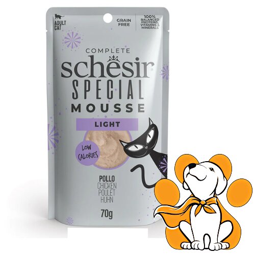 Schesir special Light Chicken In Mousse 70g, Za Mačke Sa Viškom Telesne Težine Cene