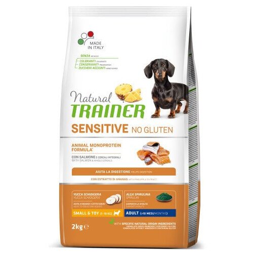 Natural trainer sensitive, hrana za odrasle pse malih rasam bez zitarica, losos, 7kg Cene