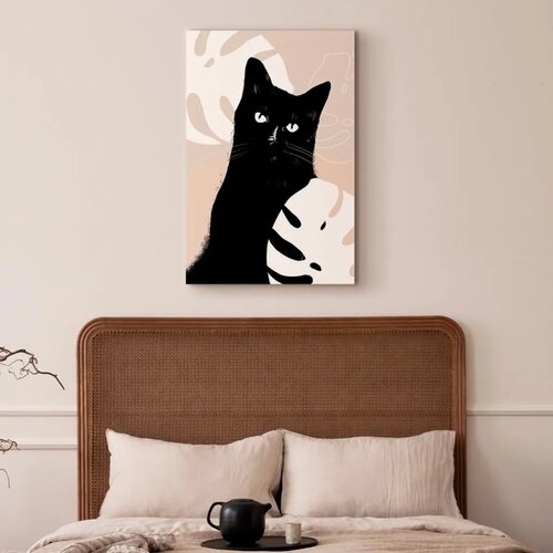  Slika - Cat in Monsteras (1 Part) Vertical 40x60 Premium Print Slike