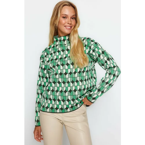Trendyol Green Patterned Knitwear Sweater