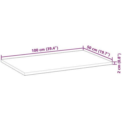 Stolna ploča 100x50x2 cm pravokutna od masivnog drva bagrema Slike