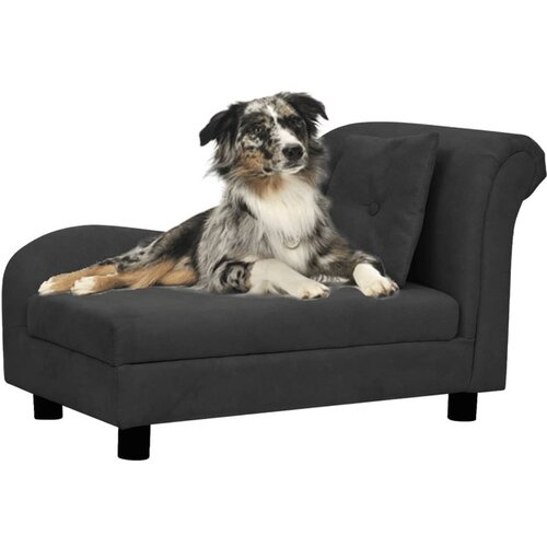 vidaXL Sofa za pse s jastukom crna 83 x 44 x 44 cm plišana Cijene