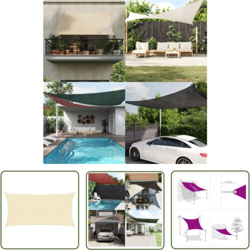  The Living Store Senčno jadro 160 g/m² krem 4x7 m HDPE - Senčno Jadro, (21742710) Cene