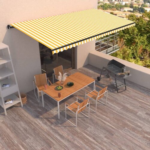 Tenda na ručno uvlačenje 600 x 350 cm žuto-bijela Cijene