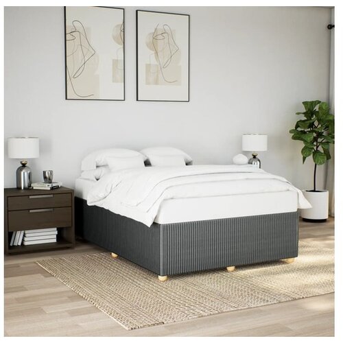 VidaXL Okvir za krevet bez madraca tamnosivi 160x200 cm od tkanine Slike