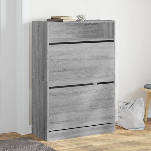 vidaXL Ormarić za cipele s 2 ladice siva boja hrasta 80 x 34 x 116 cm Cijene