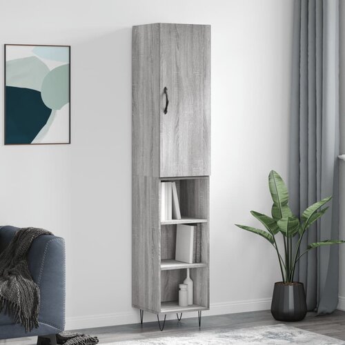 vidaXL Visoka komoda siva sonome 34 5x34x180 cm od konstruiranog drva Cijene