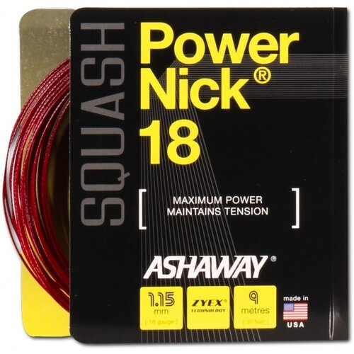 Ashaway PowerNick 18 Zyex Red 1.15mm Squash Strings Slike