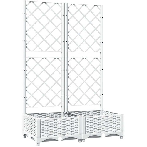 VidaXL Vrtna sadilica s re&amp;scaron;etkom bijela 80 x 40 x 121 5 cm PP Slike