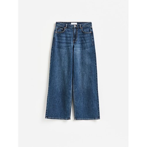 Reserved Traperice wide leg comfort - mornarsko plava Cene