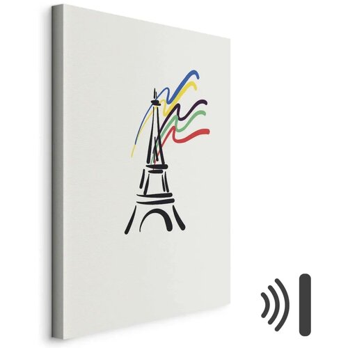  Slika - Eiffel Tower and Colorful Ribbons 40x60 Akustična Cene