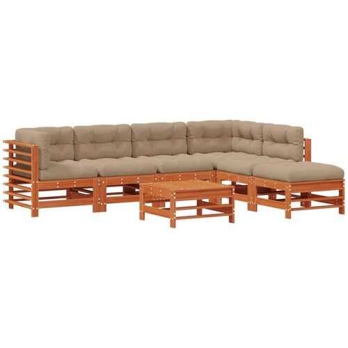  Set lounge namje&amp;scaron;taja za vrt 7 pcs Vo&amp;scaron;tanosmeđa Slike