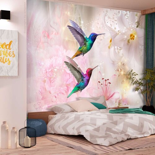  Samoljepljiva foto tapeta - Colourful Hummingbirds (Pink) 147x105 Slike