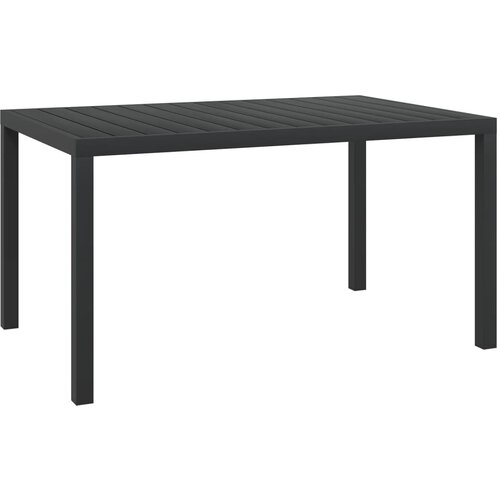 VidaXL Vrtna miza črna 150x90x74 cm aluminij in WPC Slike