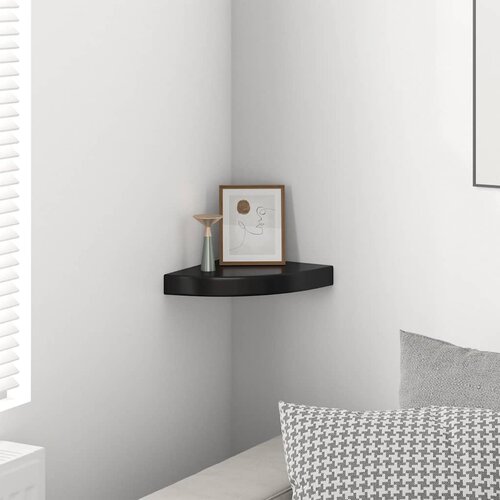  Plutajuća kutna polica visoki sjaj crna 25 x 25 x 3,8 cm MDF Cijene