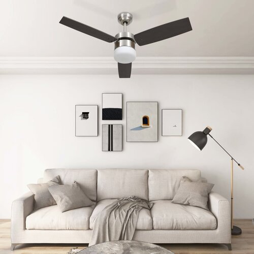 VidaXL stropni ventilator z lučjo in daljincem 108 cm temno rjav Slike