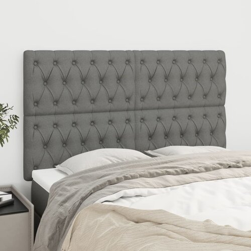 vidaXL Posteljno vzglavje 4 kosa temno siv 80x7x78/88 cm blago Cene