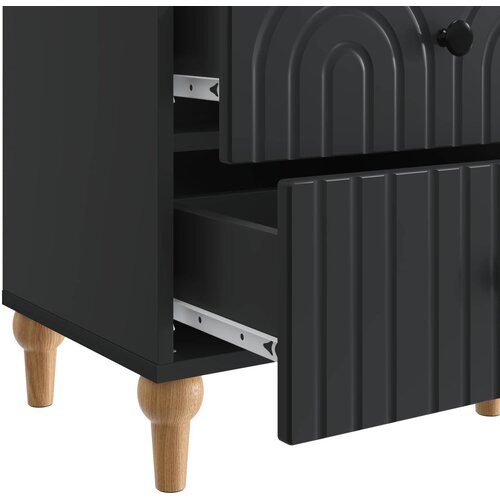  Noćni ormar 2 pcs Crna 43 x 34,5 x 48 cm Konstruirano drvo Slike