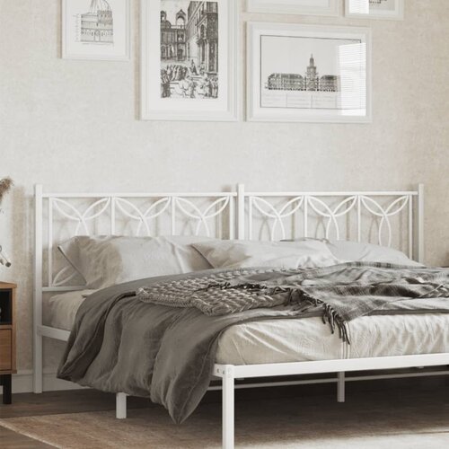 VidaXL Metalno uzglavlje bijelo 193 cm Slike