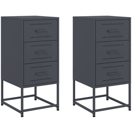 Maison Chic Dvo delni komplet Nočne omarice - Nočne mize antracit 36x39x78 cm jeklo, (21687249) Cene