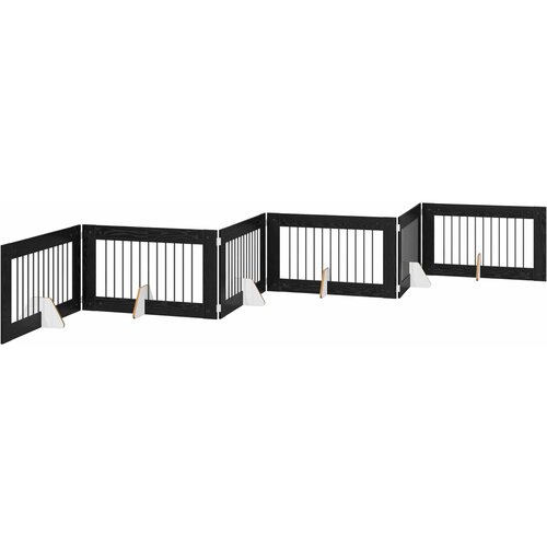  Vrata za pse s postoljem 6 pcs Crni hrast 100 x 60 cm Slike