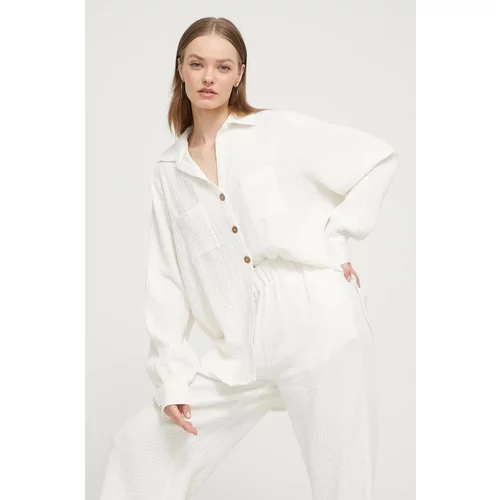 Billabong Pamučna košulja Swell za žene, boja: bijela, relaxed, s klasičnim ovratnikom, ABJWT00487