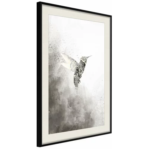  Poster - Hummingbird in Shades of Grey 20x30
