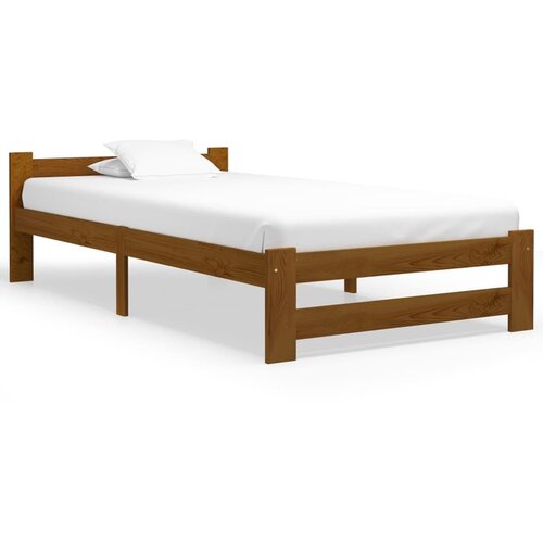  Posteljni okvir medeno rjav iz trdne borovine 90x200 cm Cene
