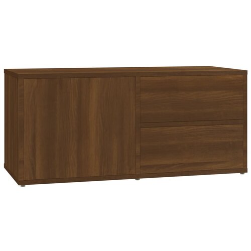 Maison Chic TV omarica - TV stojalo - Televizijska omarica rjavi hrast 80x34x36 cm inženirski les, (21699621) Slike