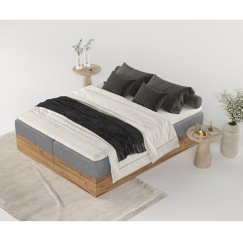 Maison de R&amp;ecirc;ve Siva/v naravni barvi boxspring postelja s prostorom za shranjevanje 180x200 cm Faro &amp;ndash; Slike