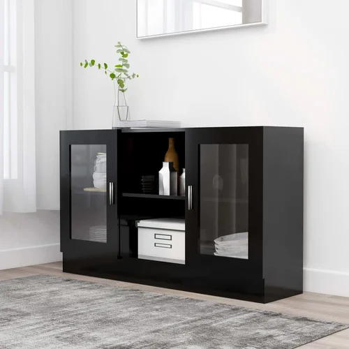 vidaXL Vitrina crna 120 x 30,5 x 70 cm od iverice