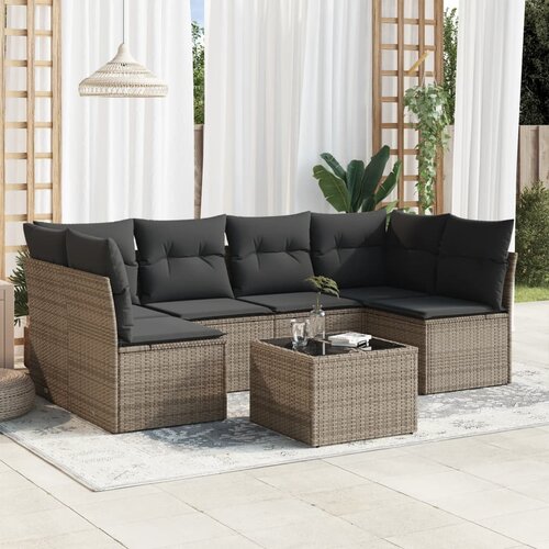  7-dijelni set vrtnih sofa sivi od poliratana Cijene