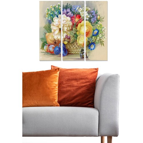 Wallity MDF1339447 Multicolor Decorative MDF Painting (3 Pieces) Cene