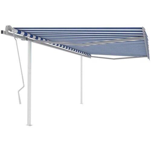  Tenda na ručno uvlačenje sa stupovima 4 5 x 3 5 m plavo-bijela Slike